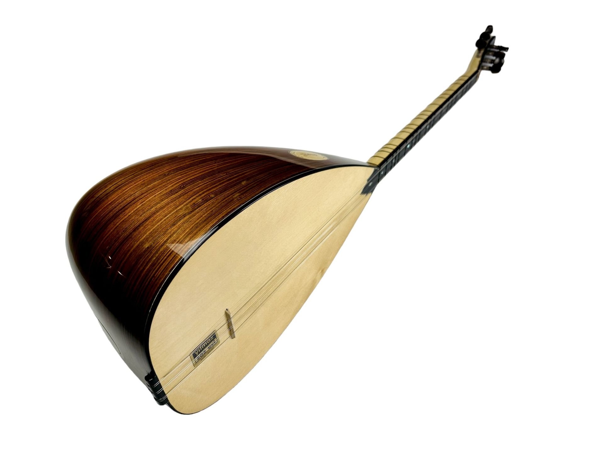 Çizgili Pelesenk Klavyeli Kısa Sap Bağlama